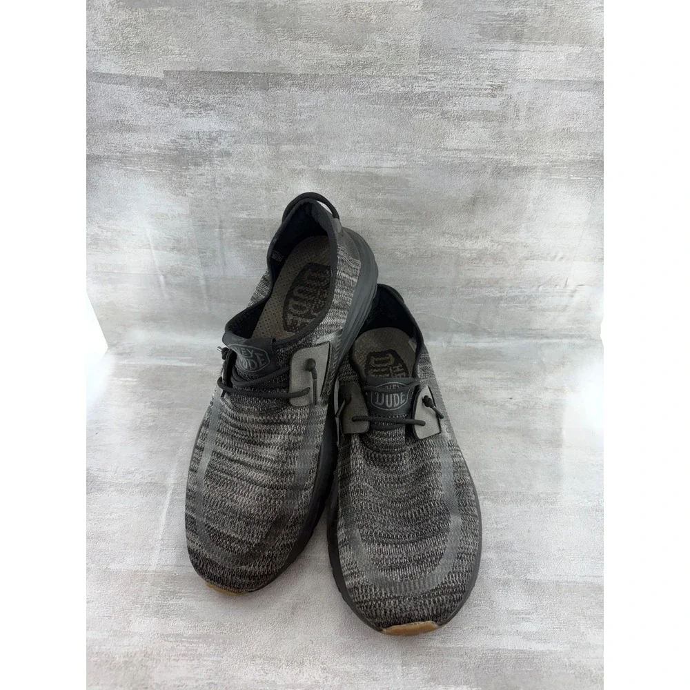 Hey Dude Sirocco Black Night Men Slip On Knit Sneakers Size 12 40160-0WN